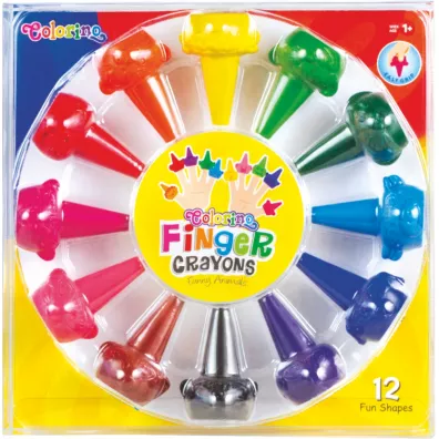 Patio Kredki wiecowe Zwierztka na palec Colorino Kids 12 kolorw