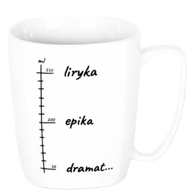 Nadwyraz.com Kubek ceramiczny bia�y Liryka, epika, dramat...
