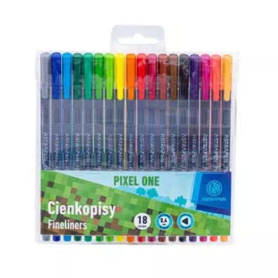 Astra Cienkopisy tr�jk�tne 0,4 mm, 18 kolor�w - Pixel One