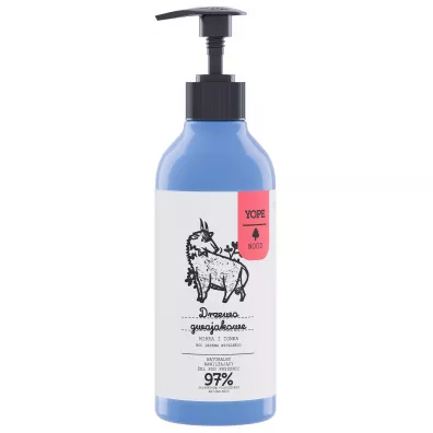 Yope Naturalny nawilajcy el pod prysznic Drzewo Gwajakowe Mirra i Tonka 400 ml