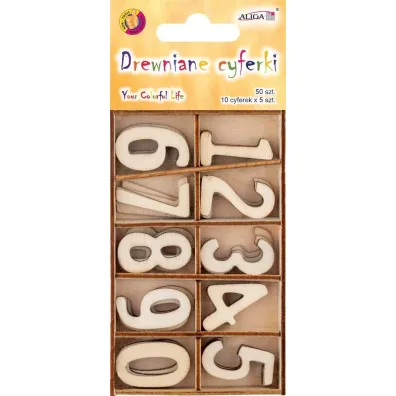 Cyferki drewniane 2,7cm Aliga