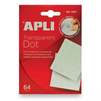 Apli K�ka mocuj�ce transparentne Dot usuwalne 64 szt.