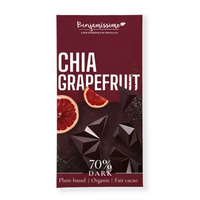 Benjamissimo Czekolada gorzka chia - grejpfrut bezglutenowa 60 g Bio