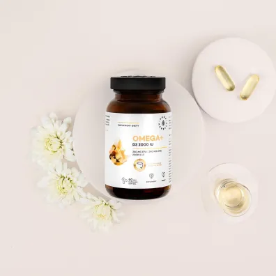 Aura Herbals Omega+ Witamina D3 2000 IU kapsu�ki softgel - suplement diety 60 kaps.
