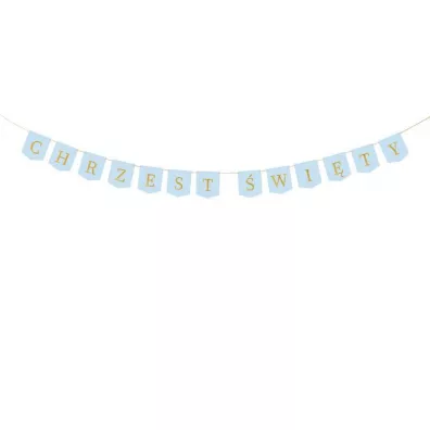 PartyDeco Baner Chrzest �wi�ty jasny niebieski 2m