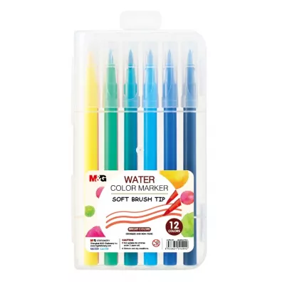 M&G Pisaki p�dzelkowe Brush Pen, wodne, 12 kolor�w