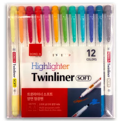 Dong-A Zakrelacz dwustronny pastelowy 12 szt.