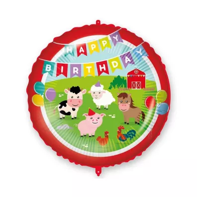 Procos Balon foliowy Happy Birthday Farmyard 46cm
