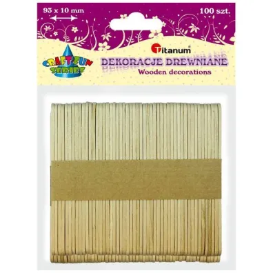 Titanum Drewniane patyczki naturalne proste 93 x 10 mm