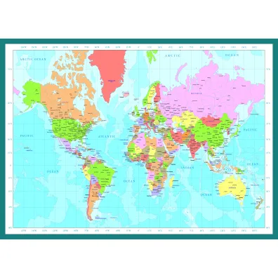 Puzzle 1000 el. Modern Map of the World Eurographics