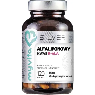 Myvita Silver 100% Kwas alfa-liponowy R-ALA - suplement diety 120 kaps.