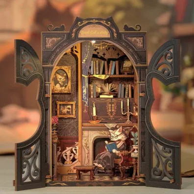Puzzle Miniaturowy domek mini Book Nook Salonik Hrabiego Kota Habarri