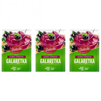 Delecta Galaretka smak czarnej porzeczki Zestaw 3 x 70 g