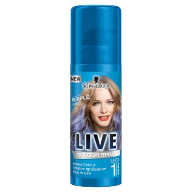 Schwarzkopf Live Colour Spray zmywalny spray koloryzujący do włosów Purple Kiss 120 ml