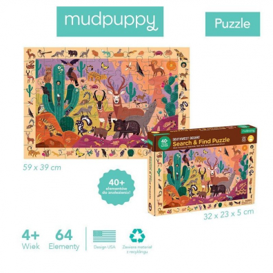 Puzzle obserwacyjne Amerykaska pustynia 4+ Mudpuppy