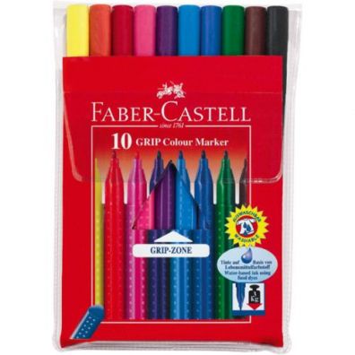 Faber-Castell Flamastry Grip w etui 10 kolorw