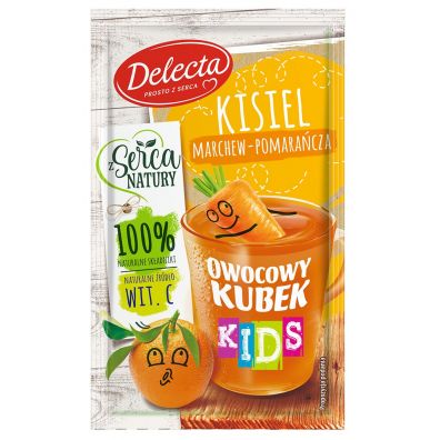 Delecta Owocowy Kubek KIDS Kisiel o smaku marchwi i pomarańczy 31 g