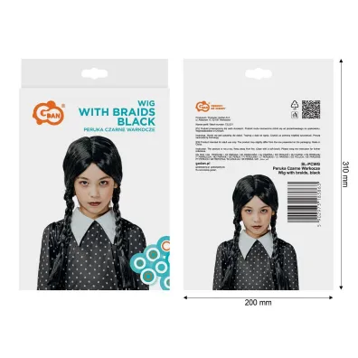 Godan OZDOBA KARNAWAL PERUKA CZARNE WARKOCZE GO