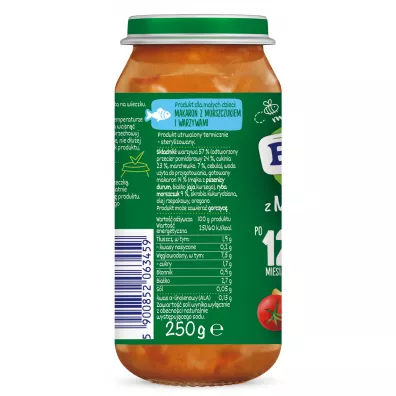 BoboVita Makaron z morszczukiem i warzywami po 12. miesicu zestaw 6 x 250 g