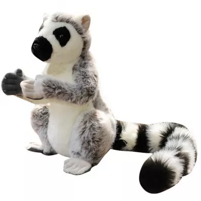Lemur pluszowy 28cm szary LeanToys