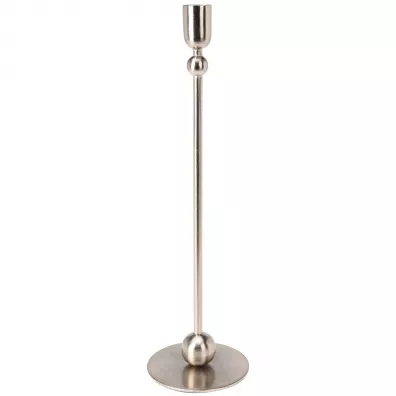 H&S Decoration Nowoczesny wysoki wiecznik w kolorze srebrnym 33 cm