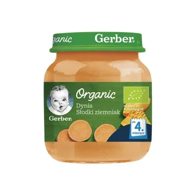 Gerber Organic Obiadek dynia s�odki ziemniak dla niemowl�t po 4 miesi�cu 125 g Bio