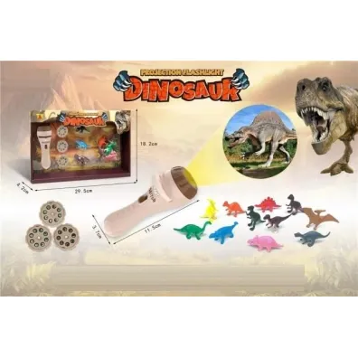 Projektor dinozaur na baterie z 12 dinozaurami