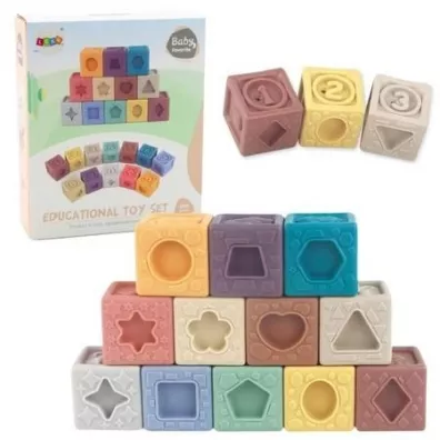 Klocki mikkie sensoryczne strukturowe 12szt