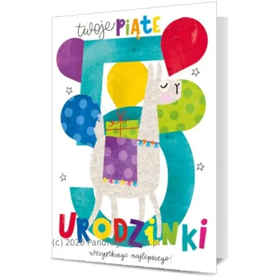 Pan Dragon Karnet B6 5 Urodziny - baloniki K.B6-1843