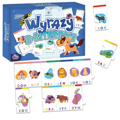 Wyrazy 3-literowe. Puzzle Kangur