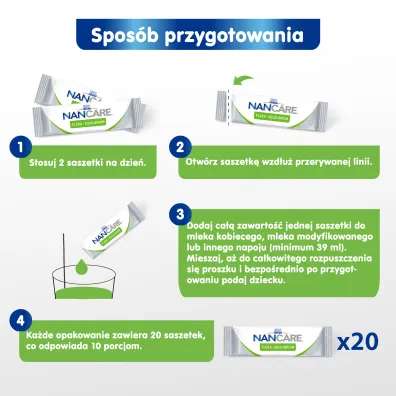 Nestle Nan Care Flora Equilibrium suplement diety dla niemowl�t od urodzenia 20 x 2.2 g