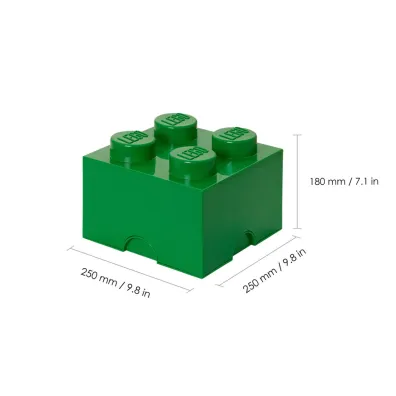 Pojemnik klocek LEGO Brick 4 Zielony