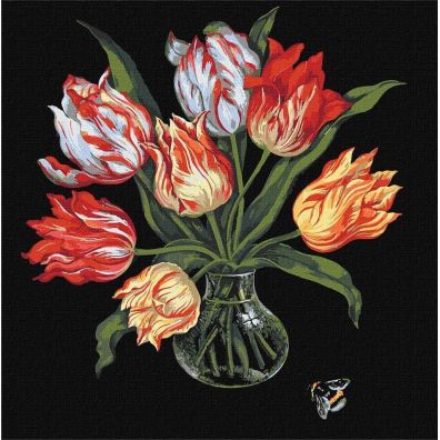 Zdjęcia - Rysowanie Ideyka Malowanie po numerach - Eleganckie tulipany 40x40 