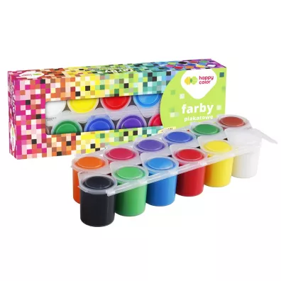Happy Color Farba plakatowa tempera 12x25 ml