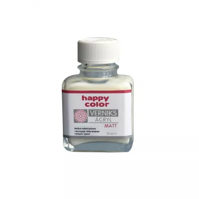 Happy Color Werniks akrylowy MATT, przezroczysty matowy, 75 ml
