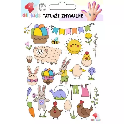 Tatua�e zmywalne dla dzieci Wielkanoc 2 All4Kids