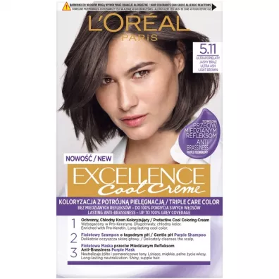 LOreal Paris Excellence Cool Creme farba do w�os�w 5.11 Ultrapopielaty Jasny Br�z
