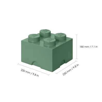 Pojemnik klocek LEGO Brick 4 Oliwkowy