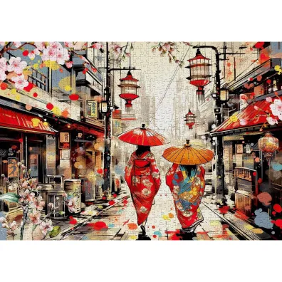 Puzzle 1000 Spacer po Tokio / Japonia Enjoy