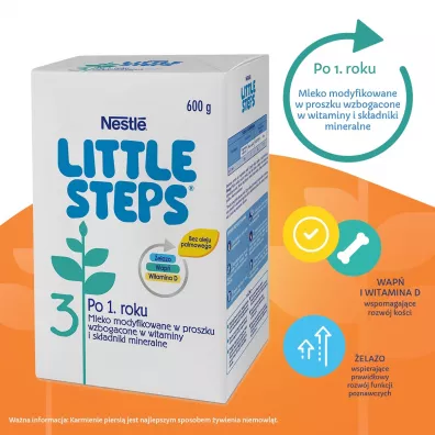 Nestle Little Steps 3 Produkt na bazie mleka dla dzieci po 1. roku 600 g