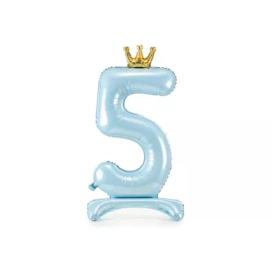 PartyDeco Stoj�cy balon foliowy 5 b��kitny 84cm