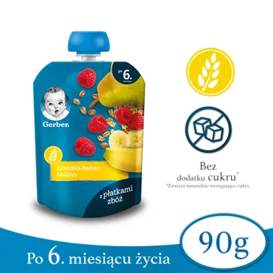 Gerber Deserek w tubce gruszka banan malina z musli dla niemowl�t po 6 miesi�cu 90 g