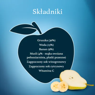 Gerber Deserek w tubce gruszka banan malina z musli dla niemowl�t po 6 miesi�cu 90 g