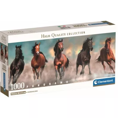 Puzzle 1000 el. Panorama Horses Clementoni