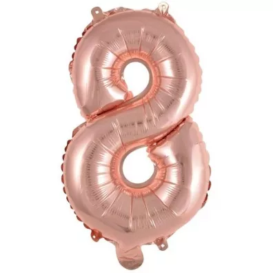Amscan Balon foliowy mini cyfra 8 r�owe z�oto 29x40cm