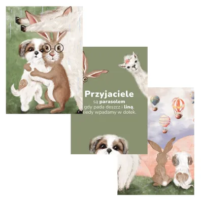 Zestaw Plakat�w A4 Przyja�� 3 sztuki 336x251 mm