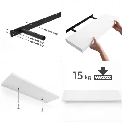 Songmics Pywajca pka cienna biaa 40 cm
