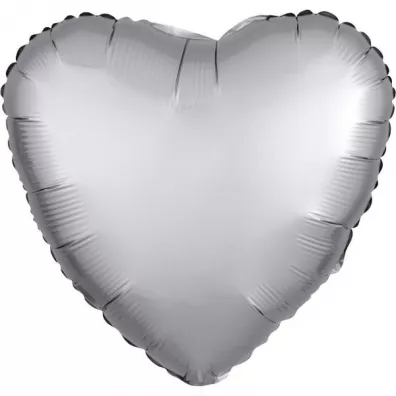 Amscan Balon foliowy Lustre srebrny serce