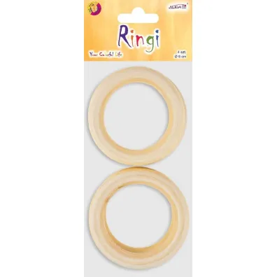 Aliga Ringi drewniane 6cm 4 szt