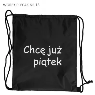 Pajacyk Worek plecak czarny Chc� ju� pi�tek